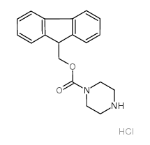 (9H-芴-9-基)甲基哌嗪-1-羧酸盐酸盐结构式