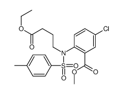 5-氯-2-[(4-乙氧基-4-氧代丁基)(4-甲基苯磺酰基)氨基]苯甲酸甲酯结构式
