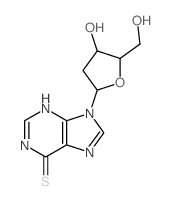 9H-Purine-6(1H)-thione, 9-(2-deoxy-a-D-erythro-pentofuranosyl)- (7CI,8CI) Structure