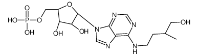 [(2R,3S,4R,5R)-3,4-dihydroxy-5-[6-[(4-hydroxy-3-methylbutyl)amino]purin-9-yl]oxolan-2-yl]methyl dihydrogen phosphate结构式