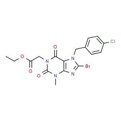 ethyl 2-(8-bromo-7-(4-chlorobenzyl)-3-methyl-2,6-dioxo-2,3,6,7-tetrahydro-1H-purin-1-yl)acetate Structure