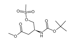 (S)-3-tert-Butoxycarbonylamino-4-methanesulfonyloxybutanoic acid methyl ester Structure