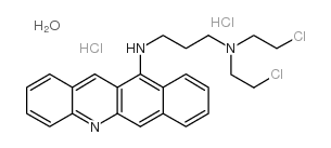Benz(b)acridine, 12-((3-(bis(2-chloroethyl)amino)propyl)amino)-, dihyd rochloride, hydrate Structure