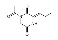 (Z)-1-acetyl-3-propylidene-piperazine-2,5-dione结构式
