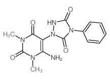 2,4(1H,3H)-Pyrimidinedione,6-amino-5-(3,5-dioxo-4-phenyl-1,2,4-triazolidin-1-yl)-1,3-dimethyl- Structure