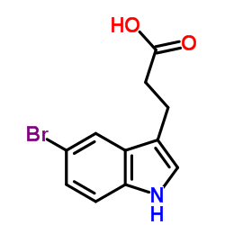 3-(5-溴-1H-吲哚-3-基)-丙酸结构式