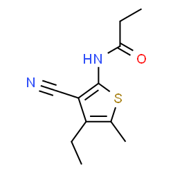 Propanamide, N-(3-cyano-4-ethyl-5-methyl-2-thienyl)- (9CI) Structure