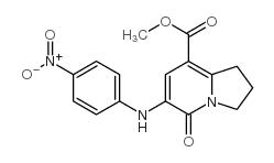 6-(4-硝基苯基氨基)-5-氧代-1,2,3,5-四氢吲哚嗪-8-羧酸甲酯结构式
