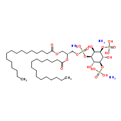 1,2-二己酰基-sn-甘油-3-磷酸-(1'-肌醇-3',5'-二磷酸酯)(铵盐)结构式