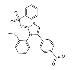 N-(3-(2-methoxyphenyl)-4-(4-nitrophenyl)thiazol-2(3H)-ylidene)benzenesulfonamide结构式
