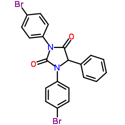 1,3-双(4-溴苯基)-5-苯基-2,4-咪唑烷二酮结构式