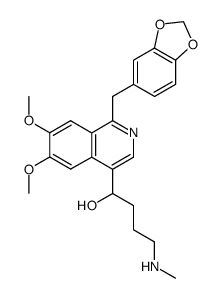 1-(1-Benzo[1,3]dioxol-5-ylmethyl-6,7-dimethoxy-isoquinolin-4-yl)-4-methylamino-butan-1-ol结构式
