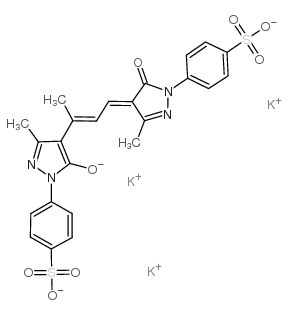 1,1'-bis(4-sulfophenyl)-5,5'-dihydroxy-3,3',a-trimethylpyrazolo-4,4'-trimethine oxonole tripotassium salt Structure