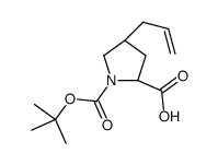 (2S,4s)-4-烯丙基-1-(叔丁氧基羰基)吡咯烷-2-羧酸结构式