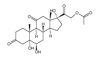21-acetoxy-5,6β,17-trihydroxy-5α-pregnane-3,11,20-trione Structure