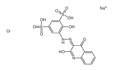sodium [5-[(1,2-dihydro-4-hydroxy-2-oxo-3-quinolyl)azo]-4-hydroxybenzene-1,3-disulphonato(4-)]chromate(1-) Structure