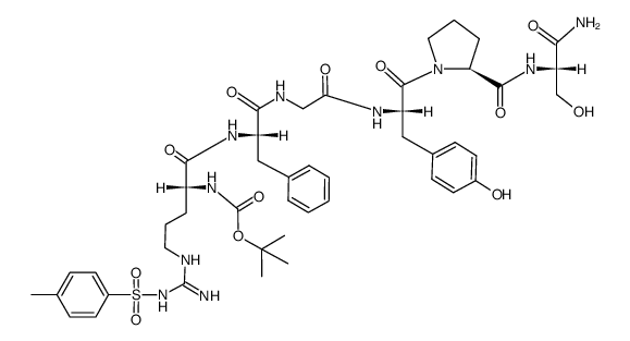 Boc-D-Arg(Tos)-Phe-Gly-Tyr-Pro-Ser-NH2结构式