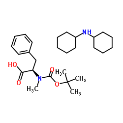 N-叔丁氧羰基-N-甲基-D-苯丙氨酸二环己胺盐结构式