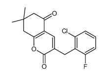 3-[(2-chloro-6-fluorophenyl)methyl]-7,7-dimethyl-6,8-dihydrochromene-2,5-dione Structure