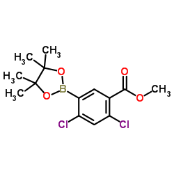 Methyl 2,4-dichloro-5-(4,4,5,5-tetramethyl-1,3,2-dioxaborolan-2-yl)benzoate Structure