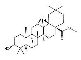 methyl (4aR,4bS,5aR,6aR,6bR,9S,10aR,12aR,12bS,14aS)-9-hydroxy-3,3,6b,10,10,12a,12b-heptamethyloctadecahydro-1H-piceno[12b,13-b]oxirene-14a(5aH)-carboxylate结构式