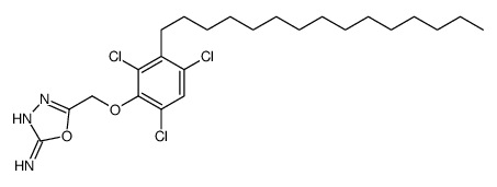 5-[(2,4,6-trichloro-3-pentadecylphenoxy)methyl]-1,3,4-oxadiazol-2-amine结构式