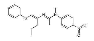 N-methyl-N-(4-nitrophenyl)-N'-[1-(phenylthio)pent-1-en-2-yl]acetamidine结构式
