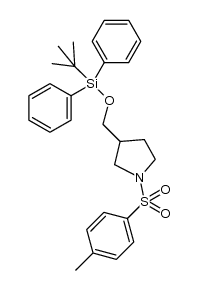 3-(tert-butyl-diphenylsilanyloxymethyl)-1-(toluene-4-sulfonyl)-pyrrolidine Structure