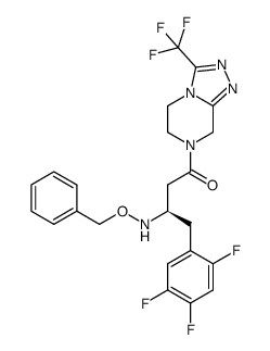 3(R)-3-[(benzyloxy)amino]-1-[3-(trifluoromethyl)-5H,6H,7H,8H-[1,2,4]triazolo[4,3-a]pyrazin-7-yl]-4-(2,4,5-trifluorophenyl)butan-1-one结构式