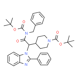 4-(2-(苄基(叔丁氧基羰基)氨基)-2-氧代-1-(2-苯基-1H-苯并[D]咪唑-1-基)乙基结构式