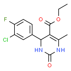 Ethyl 4-(3-chloro-4-fluorophenyl)-6-methyl-2-oxo-1,2,3,4-tetrahydropyrimidine-5-carboxylate结构式