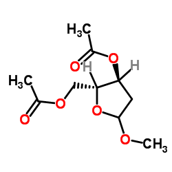 甲基-2-脱氧-D-呋喃核糖苷二乙酸酯结构式