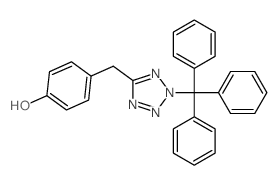 4-((2-三苯甲游基-2H-四唑-5-基)甲基)苯酚结构式