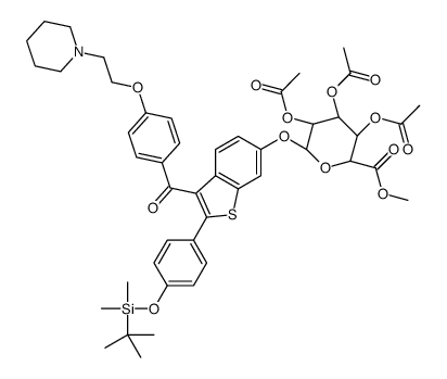 Methyl-1-(4’-tert-butyldimethylsylyl-6-hydroxyraloxifene)-2,3,4-tri-O-acetyl--D-glycopyranuronate Structure