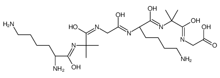 2-[[2-[[(2S)-6-amino-2-[[2-[[2-[[(2S)-2,6-diaminohexanoyl]amino]-2-methylpropanoyl]amino]acetyl]amino]hexanoyl]amino]-2-methylpropanoyl]amino]acetic acid Structure