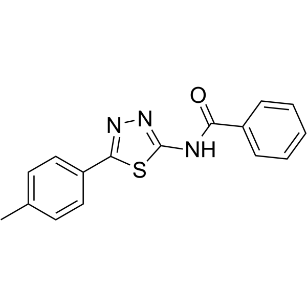 N-(5-(对甲苯基)-1,3,4-噻二唑-2-基)苯甲酰胺结构式