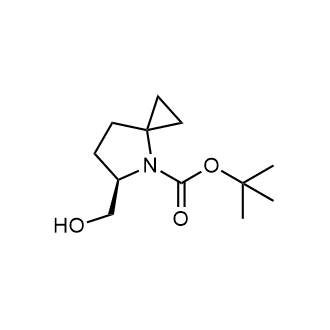 (R)-5-(羟甲基)-4-氮杂螺环[2.4]庚烷-4-羧酸叔丁酯结构式