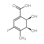 (2R,3s)-1-羧基-5-碘-4-甲基-2,3-二羟基-4,6-环己二烯结构式