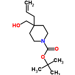 4-(羟甲基)-4-(丙-2-烯-1-基)哌啶-1-羧酸叔丁酯结构式