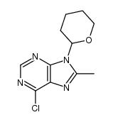 6-chloro-8-methyl-9-(tetrahydro-2H-pyran-2-yl)-9H-purine结构式