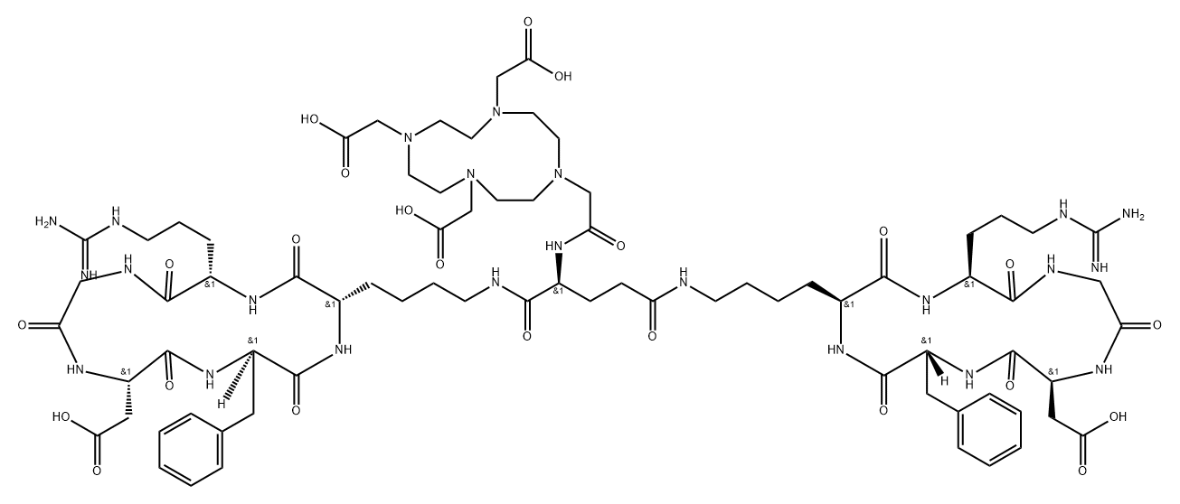 dota-glu[cyclo(arg-gly-asp-d-phe-lys)]2结构式