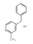 Pyrazinium,3-methyl-1-(phenylmethyl)-, bromide (1:1) Structure