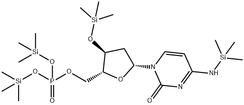 2'-Deoxy-N-trimethylsilyl-3'-O-trimethylsilylcytidine 5'-phosphoric acid bis(trimethylsilyl) ester结构式