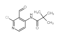 N-(2-氯-3-甲酰基吡啶-4-基)三甲基乙酰胺结构式