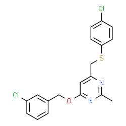 3-CHLOROBENZYL 6-([(4-CHLOROPHENYL)SULFANYL]METHYL)-2-METHYL-4-PYRIMIDINYL ETHER Structure