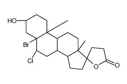 5α-bromo-6β-chloro-3β,17α-dihydroxypregnane-21-carboxylic acid γ-lactone结构式