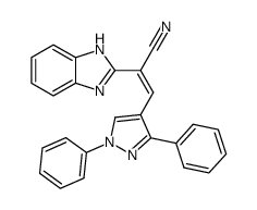 2-(1H-benzimidazol-2-yl)-3-(1,3-diphenyl-1H-pyrazol-4-yl)acrylonitrile结构式
