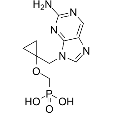 P-[[[1-[(2-氨基-9H-嘌呤-9-基)甲基]环丙基]氧基]甲基]-磷酸结构式
