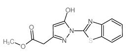 [1-(1,3-苯并噻唑-2-基)-5-羟基-1H-吡唑-3-基]乙酸甲酯结构式