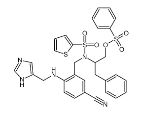 2-[{5-Cyano-2-[(1H-imidazol-4-ylmethyl)amino]benzyl}(2-thienylsul fonyl)amino]-3-phenylpropyl benzenesulfonate Structure